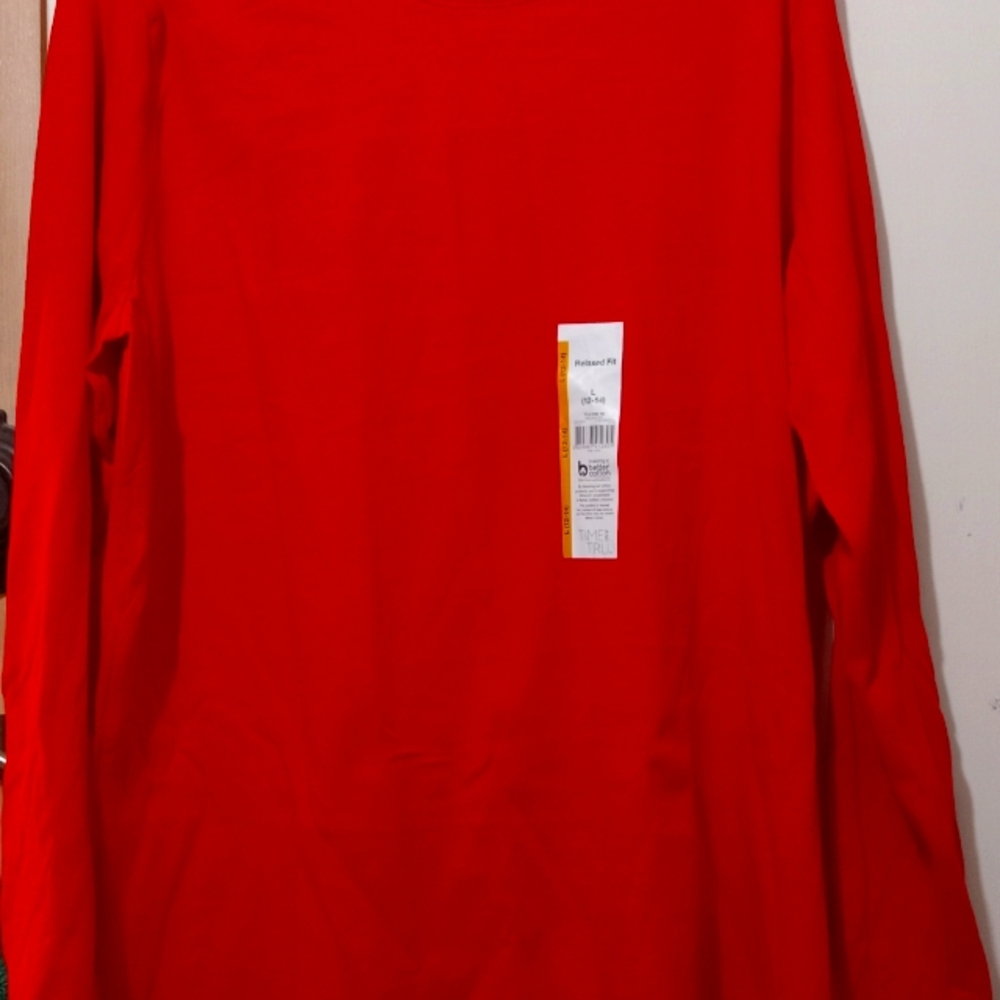 Womens red long sleeve shirt.